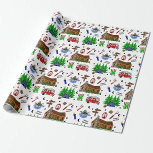 Cadeau Camping ou Midwest Theme Birthday Wrapper Papier