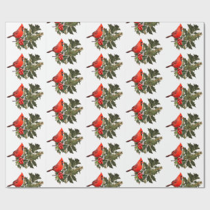 Cadeau Cardinal sur papier d'enveloppement Holly 2