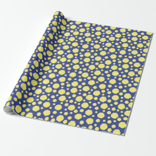 Cadeau Cercles jaunes funky sur du papier d'emballage ble