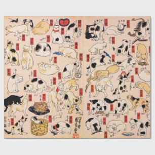 Cadeau Chats japonais par Utagawa Kuniyoshi Papier d'enve