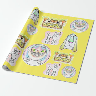 Cadeau Chats Kooky et chiens anciens Enveloppement Papier
