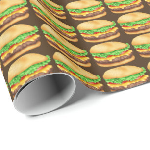 Cadeau Cheese burger fast food thème emballage papier