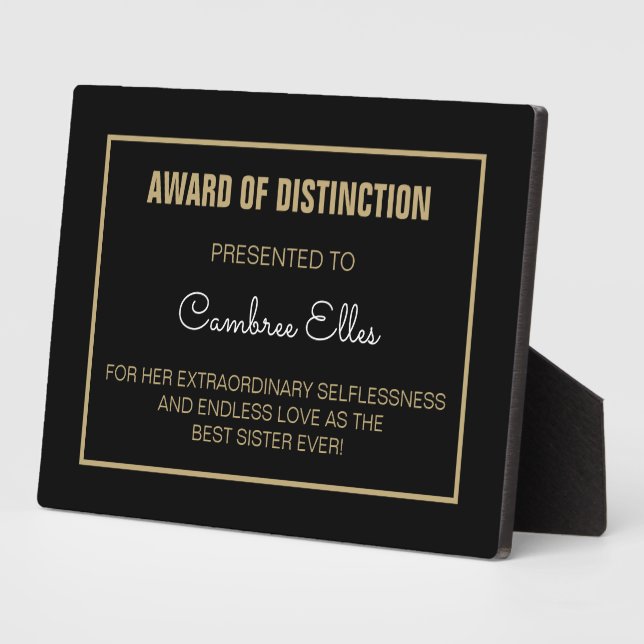 Cadeau CHERCHÉ ! Plaque de la table du Prix Best S (Côté)