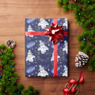 Cadeau Chouette neige avec papier de Noël Casquette