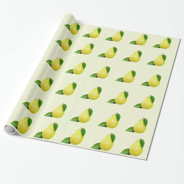 Cadeau Citrons sur papier d'enveloppement jaune (Déroulé)
