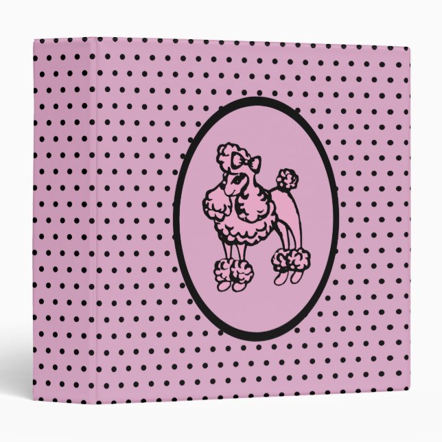 Cadeau Classeur Retro French Poodle (Devant/Côté)