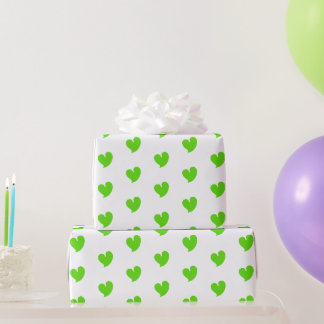 Cadeau Cœurs chaleureux - Vert - Papier d'emballage