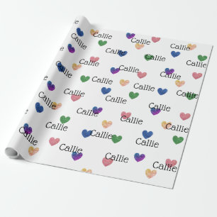 Cadeau Coeurs de Parties scintillant multicolore Papier d