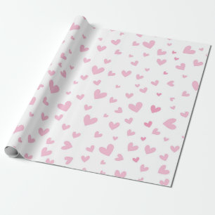 Cadeau Coeurs roses enveloppant du papier