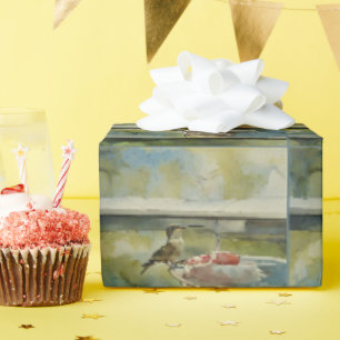 Cadeau Colibri au papier d'enveloppement de fenêtre