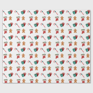 Cadeau Combinaison des icônes de Noël vibrantes Papier d'