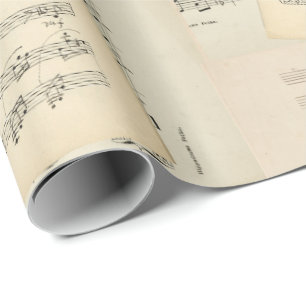 Cadeau Composition musicale Vintage Papier d'enveloppemen