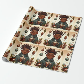 Cadeau Confort de cacao de Noël - Papier d'enveloppement