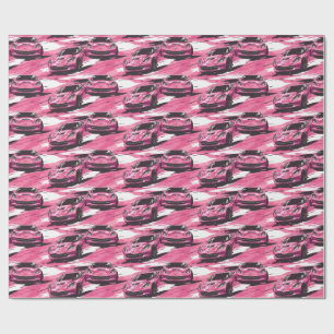 Cadeau Corvette C7 Papier à enveloppement rose