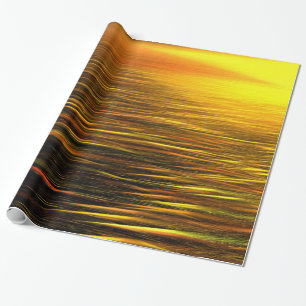 Cadeau Coucher de soleil doré sur papier d'enveloppement 