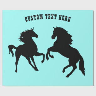 Cadeau Couple Horse Wrapper Papier Texte et couleurs pers