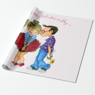 Cadeau Couple Love Valentine's Day Papier à envelopper ca