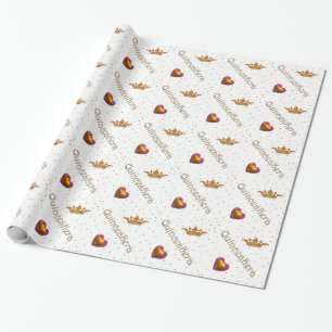 Cadeau Couronnes d'or et papier d'emballage de