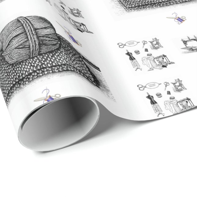 Cadeau Couture du fil de papier à envelopper brillant (Coin rond)