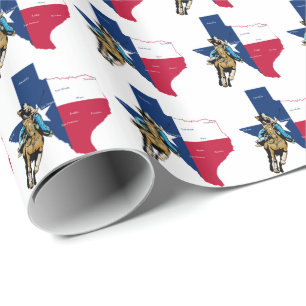 Cadeau Cow-girl du Texas sur le papier d'emballage de