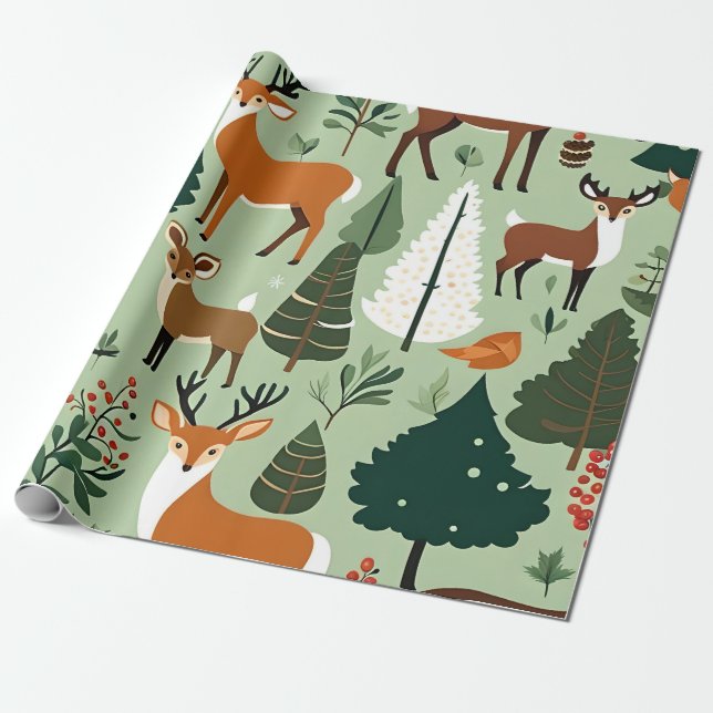 Cadeau créatures de noël envelopper du papier (Déroulé)