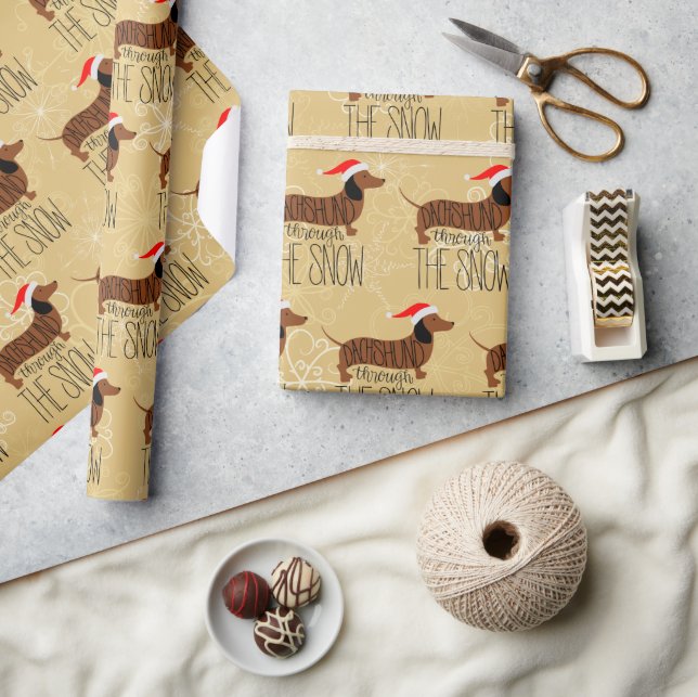 Cadeau Dachshund à travers le papier d'enneigement (Artisanat)