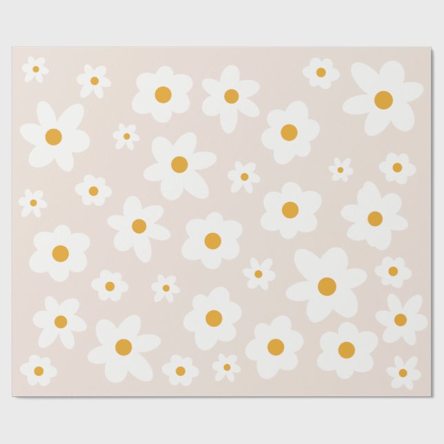 Cadeau Daisy 1er Anniversaire Papier d'enveloppement (Plat)