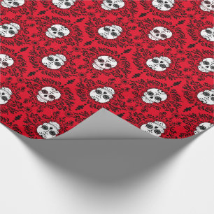 Cadeau Damassé morte - papier d'emballage de crânes chi