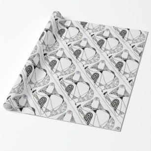 Cadeau "Dancing Hen" Abstract Design Papier à envelopper