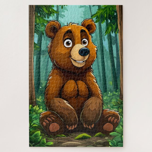 🧸 Cadeau d'aventure de puzzle de l'ours de la for (Vertical)