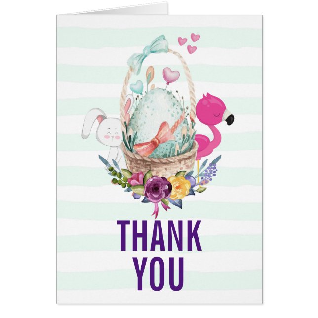 Cadeau de Baby Shower Œuf Nid avec Flamant Rose et (Devant)