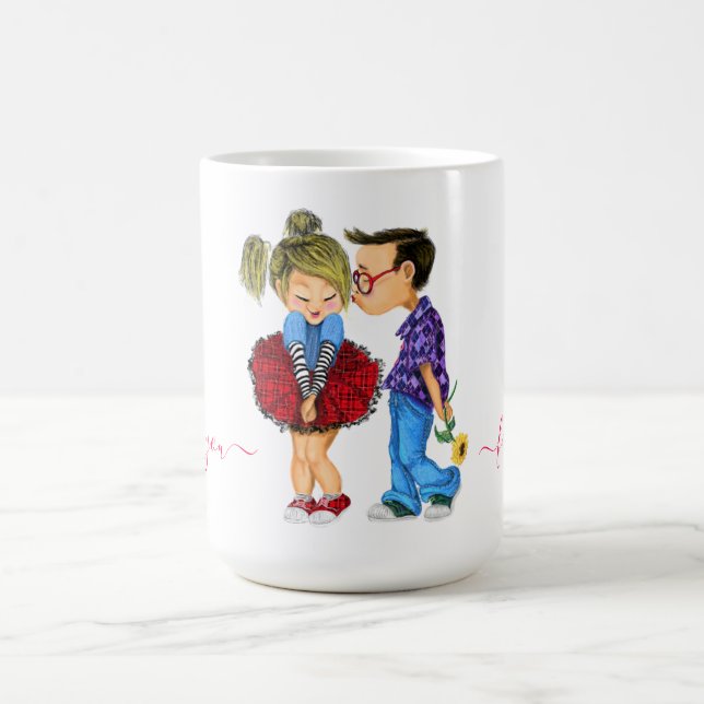 Cadeau de café Mug Romantique Couple Love - Je t'a (Centre)