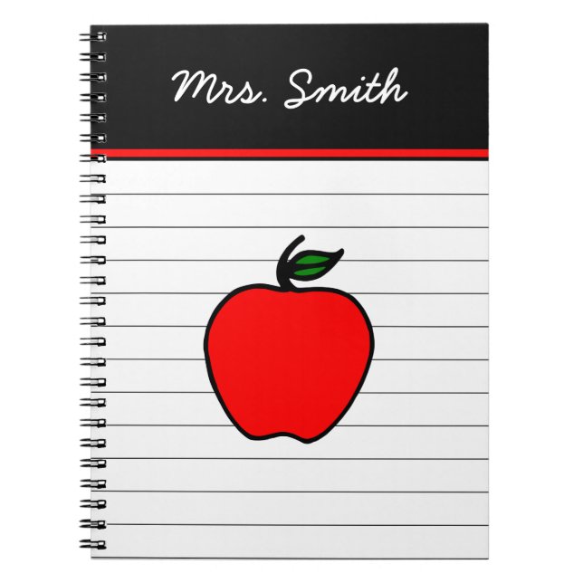Cadeau de Carnet de pomme rouge personnalisé de l' (Devant)
