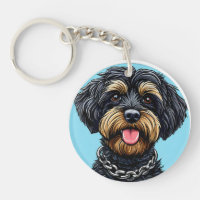 Cadeau de chien noir duveteux pour amateurs d'anim