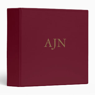 Cadeau de classeur à reliure monogrammé rouge clas