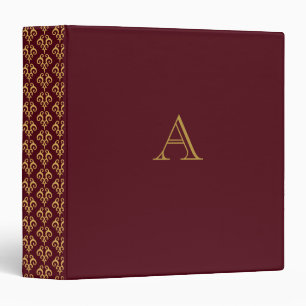 Cadeau de classeur d'album à monogramme rouge fonc