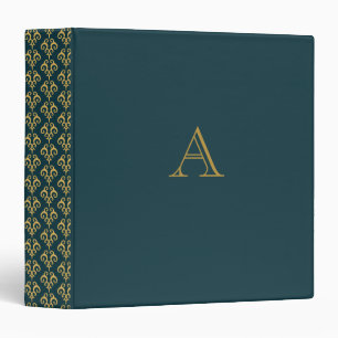 Cadeau de classeur d'album de monogramme sarcelle 