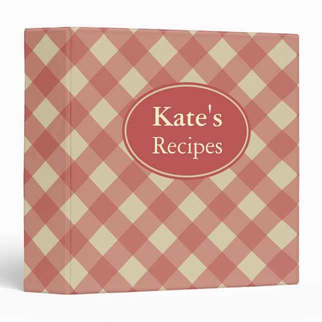 Cadeau de Classeur de Cuisine de Recette Rouge per (Devant/Côté)