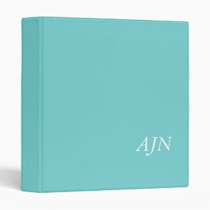 Cadeau de classeur élégant aqua monogrammé