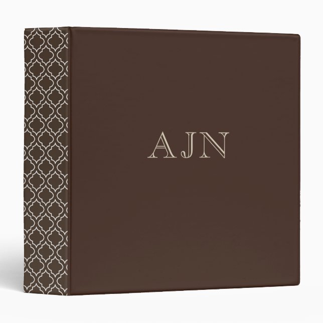 Cadeau de classeur monogrammé vintage (Devant/Côté)