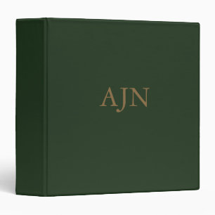 Cadeau de classeur vert vintage avec monogramme