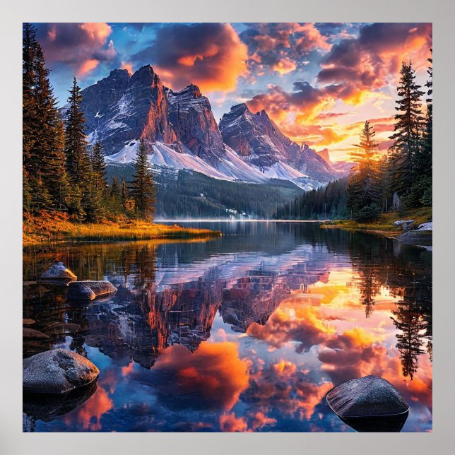 Cadeau de décoration de paysage de montagne de lac (Devant)