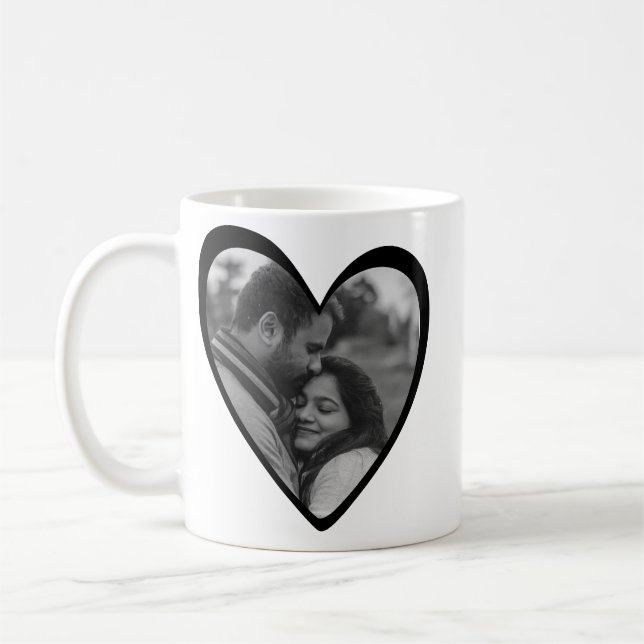 Cadeau de fête de la Mug Coeur personnalisé - Phot (Gauche)