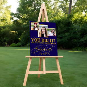 Cadeau de fin d'études Blue Gold Multi Photo