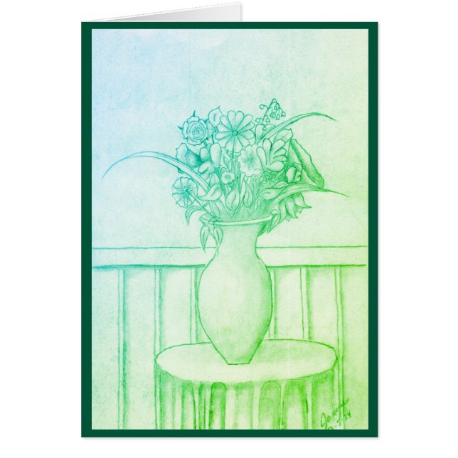 Cadeau de fleurs - Vert (Devant)