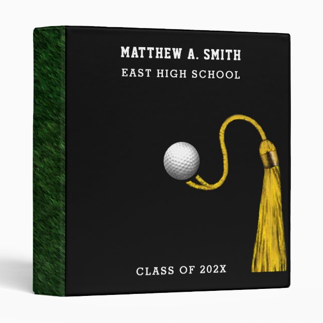 Cadeau de golf senior scrapbook 3 Classeur de cein (Devant/Côté)
