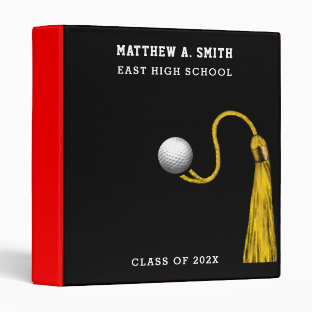 Cadeau de golf senior scrapbook 3 Classeur de cein (Devant/Côté)