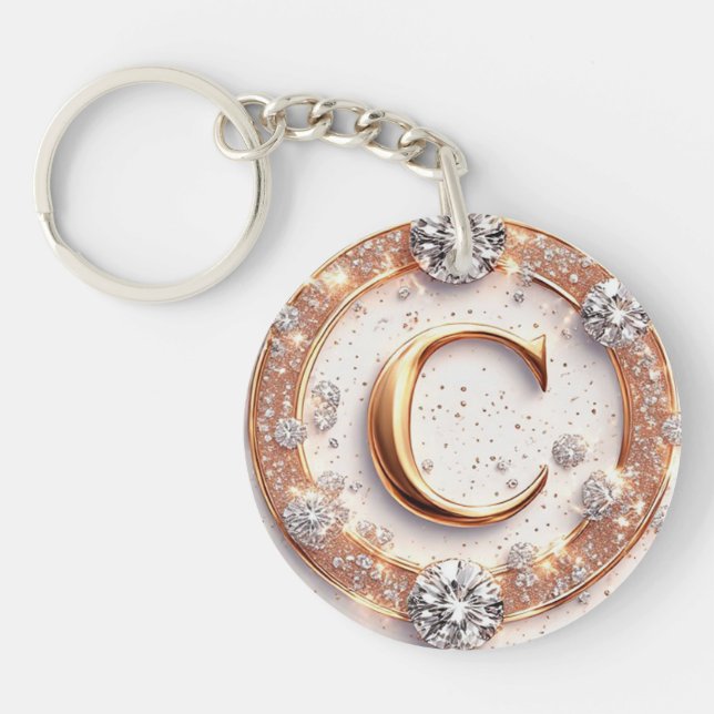 Cadeau de mariage à initiale dorée C pour elle (Devant)