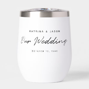 Cadeau de Mariage de script minimaliste blanc mode