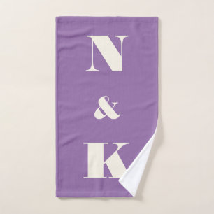 Cadeau de mariage initiales violettes monogramme p